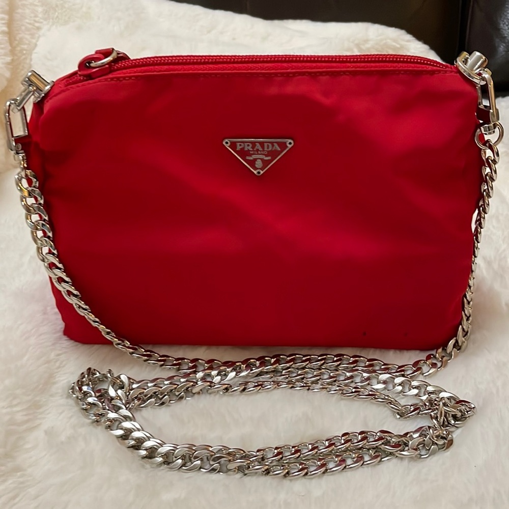 Prada Authentic pouch/crossbody bag Red/Silver